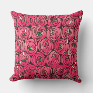 Rose Art Nouveau Rennie Macintosh Graphic Cushion