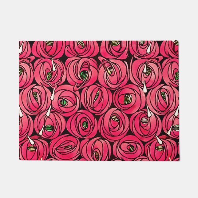 Rose Art Nouveau Rennie Macintosh Graphic Doormat (Front)