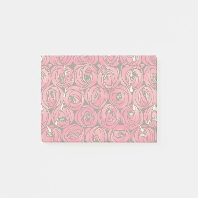 Rose Art Nouveau Rennie Macintosh Graphic Post-it Notes (Front)