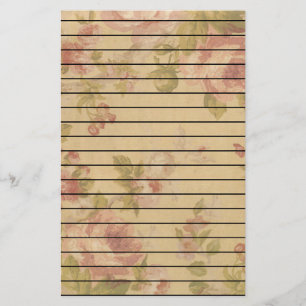 Rose Art Print Lined Stationery
