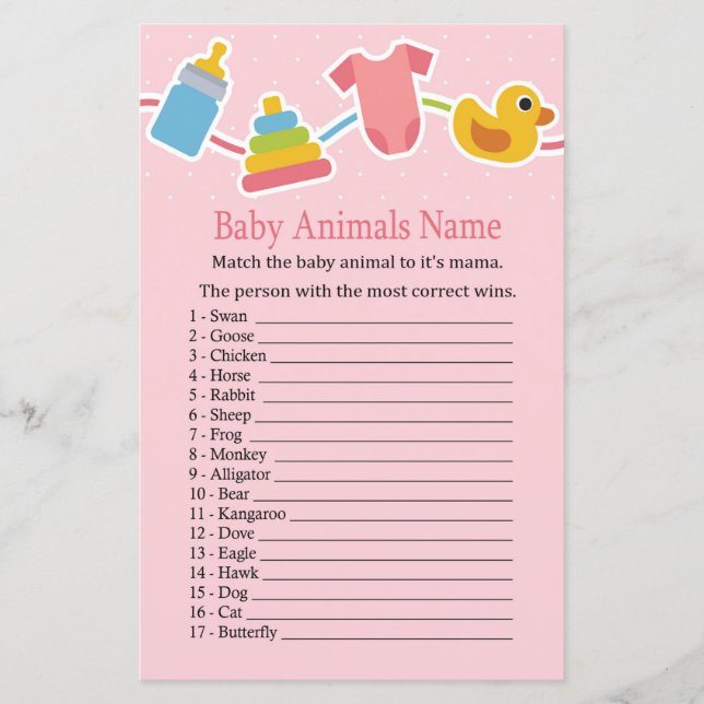 Rose Baby toys Baby Animals Name Game (Front)