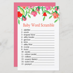 Rose Baby word scramble game