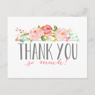 Rose Banner Baby Shower Thank You Card