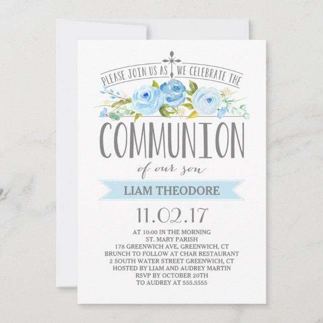 Rose Banner | Communion Invitation (Front)