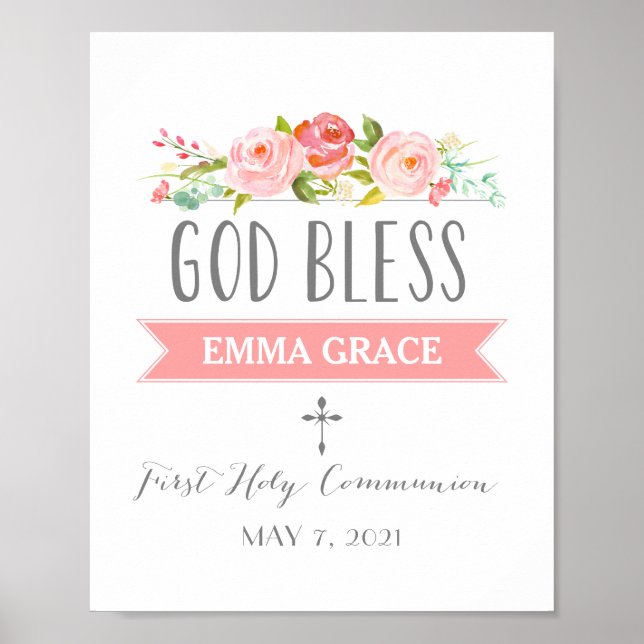 Rose Banner | Pink Communion Sign (Front)