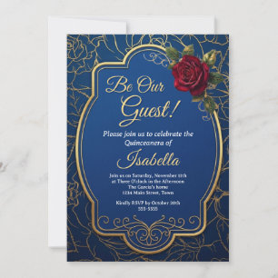 Rose Beauty Fairy Tale Quinceanera Birthday Invitation