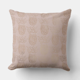 Rose Beige/Chocolate Brown Pinapple Throw Pillow
