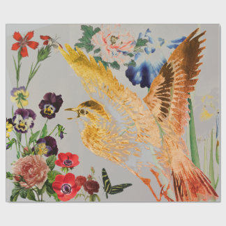 ROSE BIRD BUTTERFLIIES Wrapping Paper