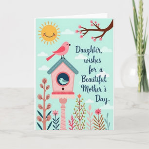 Rose Bird Family Mothers Day Card