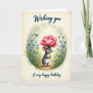 Rose Birthday Creature Card