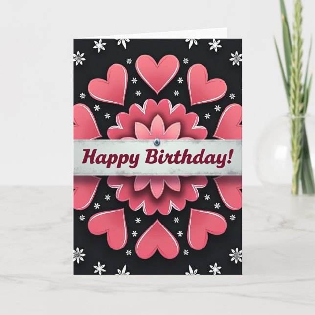Rose Birthday Floral Card (Front)