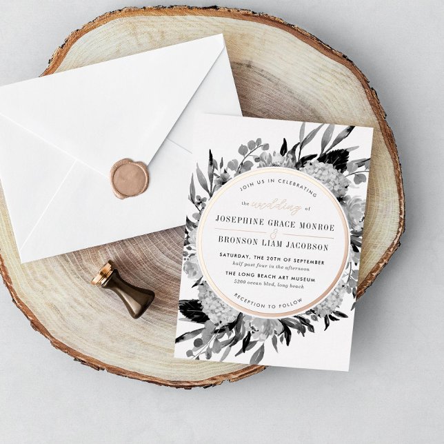 Rose Black and White Watercolor Floral Wedding (Creator Uploaded)