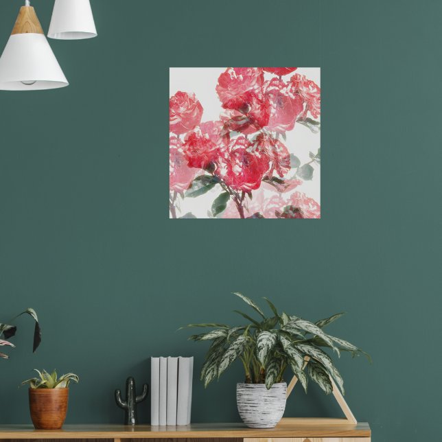 Rose Bloom Illusion Art Poster (Living Room 1)