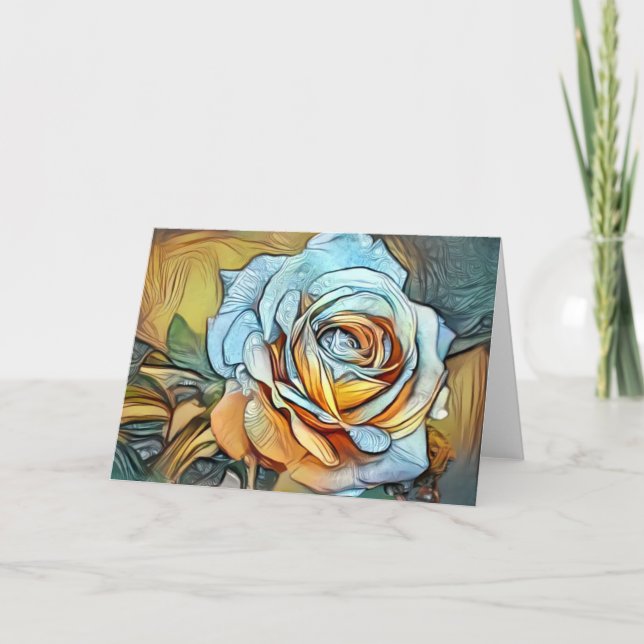 Rose Bloom Paint 1 Art Note Card (Front)