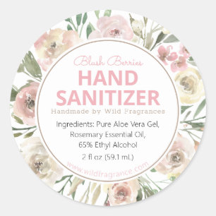 Rose Blooms Personalised Hand Sanitizer Soap Label