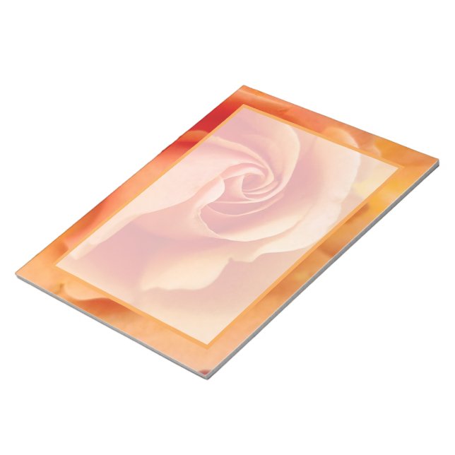 Rose Blossom / Apricot Peach / Close-Up Photo Notepad (Angled)