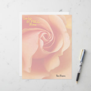 Rose Blossom / Apricot Peach / Stationery Sheets Custom Letterhead