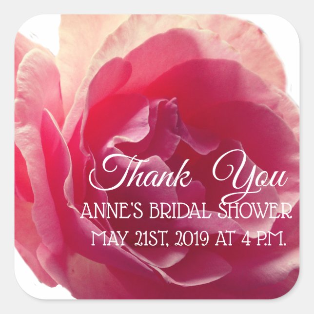 Rose Blossom Photography  Bridal Shower Sticker (Front)