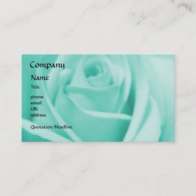 Rose - Blue - business card template (Front)