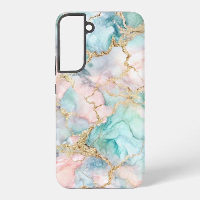 Rose Blue Gold Marble Samsung Galaxy S22+ Case (Back)