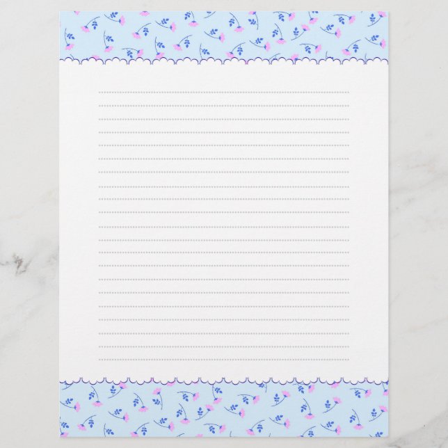 Rose Blue Letter Head Custom Letterhead (Front)