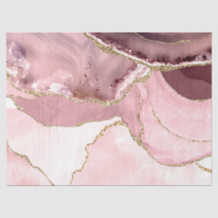 Rose Blush And Gold Glitter Agate Tissue Paper