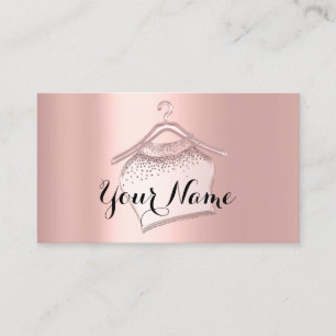 Rose Blush Cloth Closet Hanger Fashion Boutique Business Card