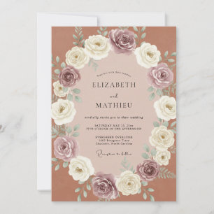 Rose Blush Floral Romantic Wedding Invitation
