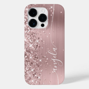 Rose Blush Glittery Glam Signature Case-Mate iPhone 14 Pro Case