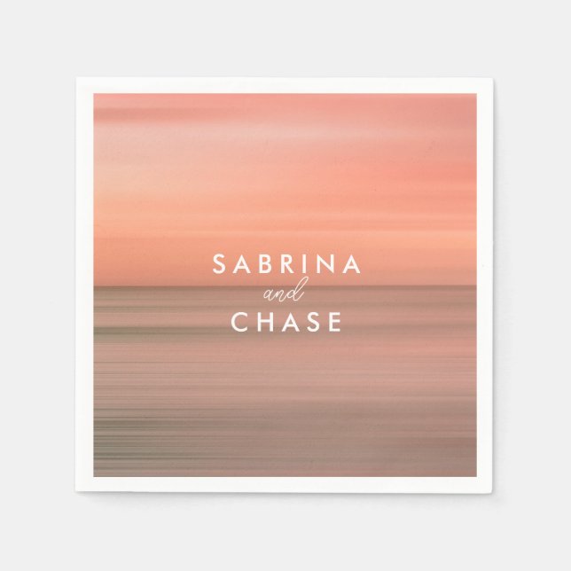 Rose Blush Personalised Wedding Napkins (Front)