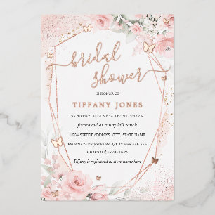 Rose Blush Pink Butterfly Floral Bridal Shower
