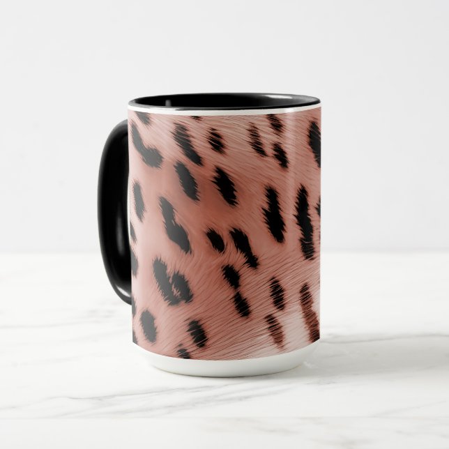 Rose Blush Pink Leopard Mug (Front Left)