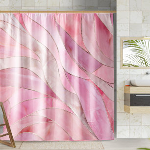 Rose Blush Pink - Mosaic Waves Shower Curtain