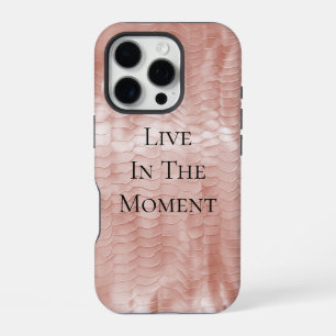 Rose Blush Pink Snake Print iPhone 16 Pro Case