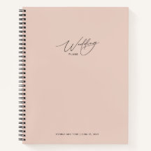 Rose Blush Pink Wedding Plans Notebook