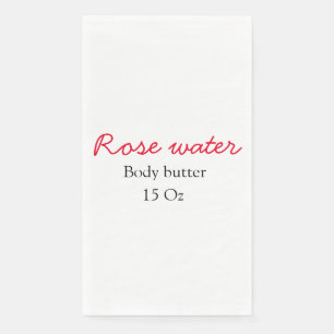 Rose body butter add your text name custom weight napkin