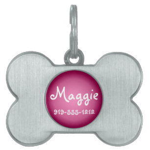 Rose Bone Shaped Customisable Name Dog Tag