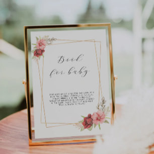 Rose Book for Baby Sign, Baby Shower Invitation