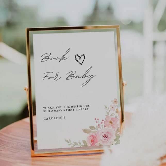 Rose Book for Baby Sign, Baby Shower Invitation (Rose Book for Baby Sign, Baby Shower Invitation)