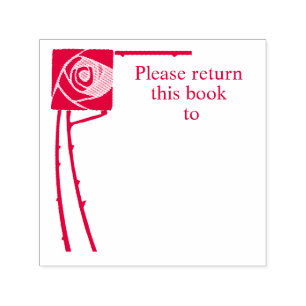 Rose border art Book label Self-inking Stamp