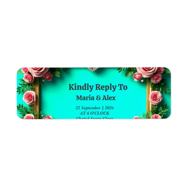 🌸 Rose Border Wedding With Turquoise Colours 🌸 (Front)