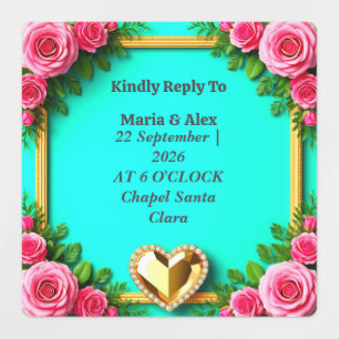 🌸 Rose Border Wedding With Turquoise Colours 🌸
