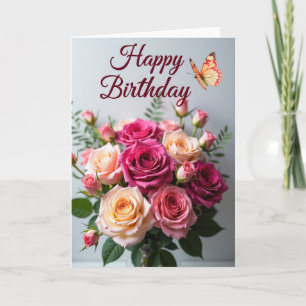 Rose Bouquet Birthday Card