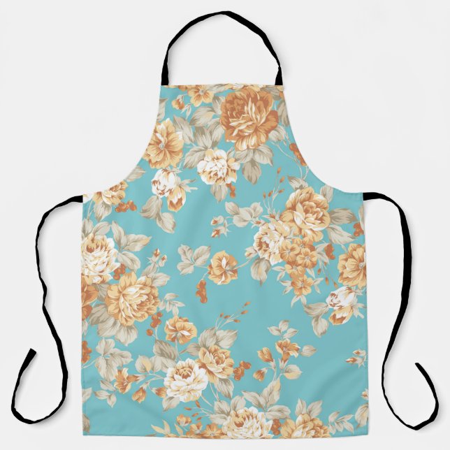 Rose bouquet design Seamless pattern with White ba Apron (Front)