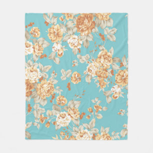 Rose bouquet design Seamless pattern with White ba Fleece Blanket