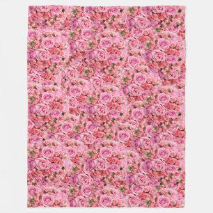 Rose Bouquet Flower Explosion Fleece Blanket