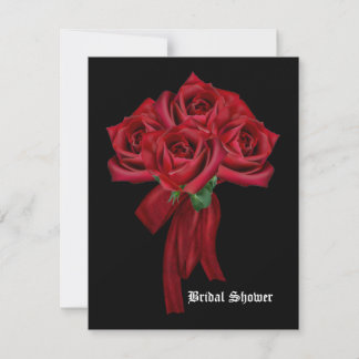 Rose Bouquet Gothic Bridal Shower Invitation