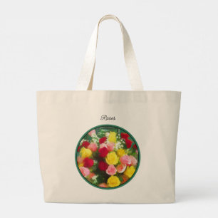 Rose Bouquet of Roses Painting Original Flower Art Large Tote Bag