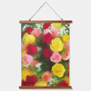 Rose Bouquet Painting - Cute Original Flower Art Hanging Tapestry