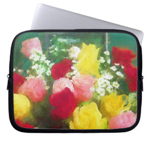 Rose Bouquet Painting - Cute Original Flower Art Laptop Sleeve